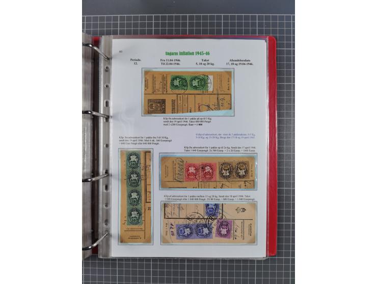 HYPERINFLATION: 1945/46, Parcel Cards exhibit collection with over 65 items, showing usages from periods 2 to 13 (including t