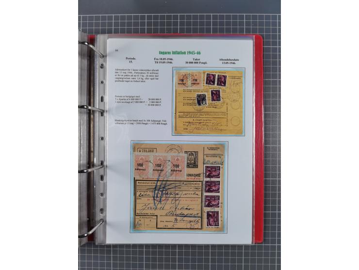 HYPERINFLATION: 1945/46, Parcel Cards exhibit collection with over 65 items, showing usages from periods 2 to 13 (including t