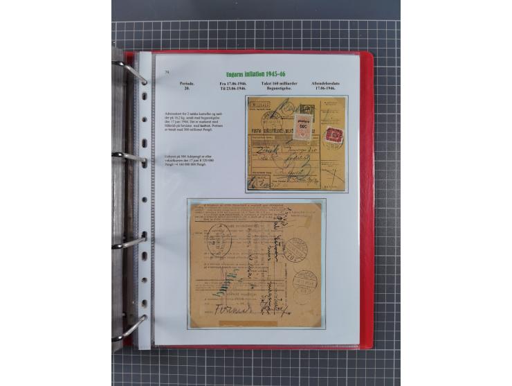 HYPERINFLATION: 1945/46, Parcel Cards exhibit collection with over 65 items, showing usages from periods 2 to 13 (including t