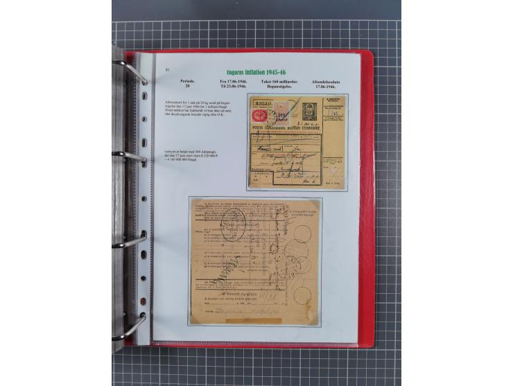 HYPERINFLATION: 1945/46, Parcel Cards exhibit collection with over 65 items, showing usages from periods 2 to 13 (including t