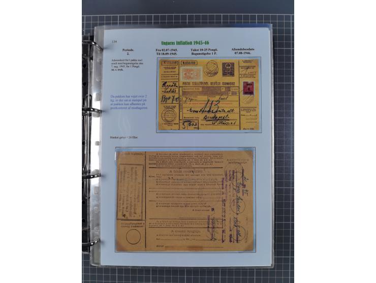 HYPERINFLATION: 1945/46, Parcel Cards exhibit collection with over 65 items, showing usages from periods 2 to 13 (including t