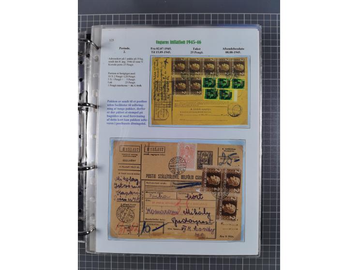 HYPERINFLATION: 1945/46, Parcel Cards exhibit collection with over 65 items, showing usages from periods 2 to 13 (including t