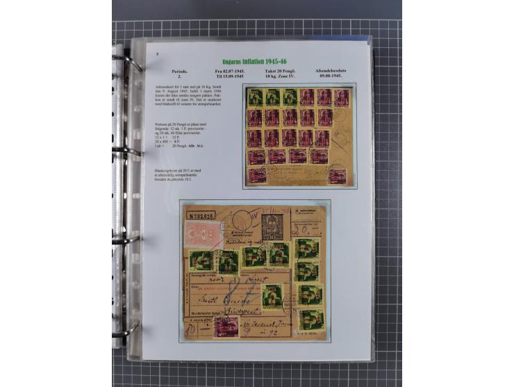 HYPERINFLATION: 1945/46, Parcel Cards exhibit collection with over 65 items, showing usages from periods 2 to 13 (including t