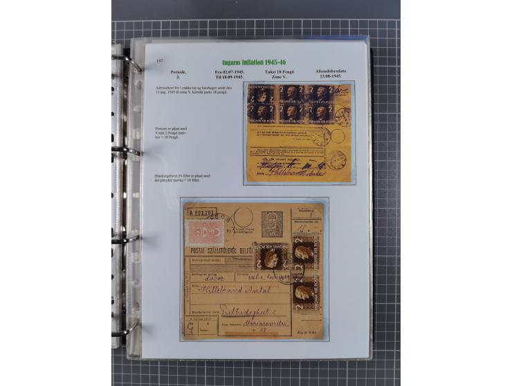 HYPERINFLATION: 1945/46, Parcel Cards exhibit collection with over 65 items, showing usages from periods 2 to 13 (including t