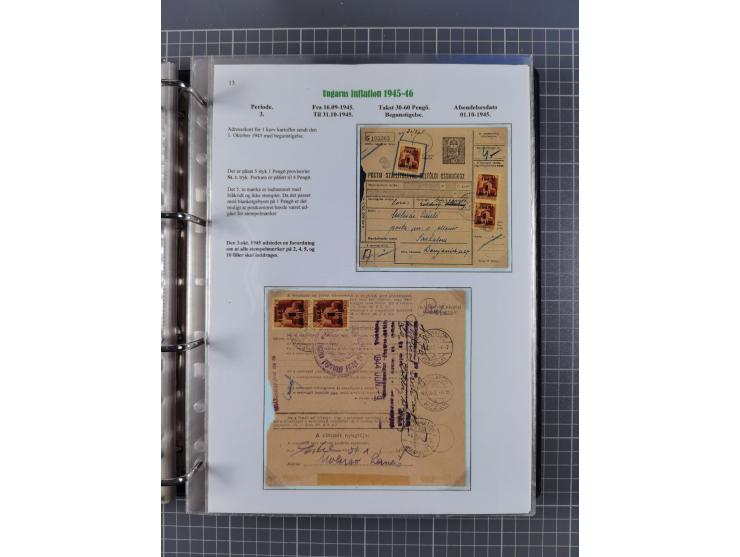 HYPERINFLATION: 1945/46, Parcel Cards exhibit collection with over 65 items, showing usages from periods 2 to 13 (including t