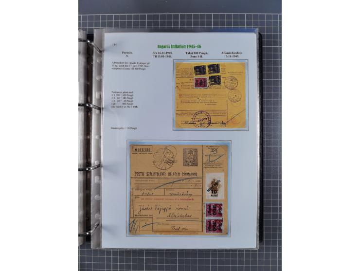 HYPERINFLATION: 1945/46, Parcel Cards exhibit collection with over 65 items, showing usages from periods 2 to 13 (including t