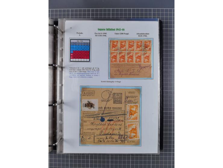 HYPERINFLATION: 1945/46, Parcel Cards exhibit collection with over 65 items, showing usages from periods 2 to 13 (including t