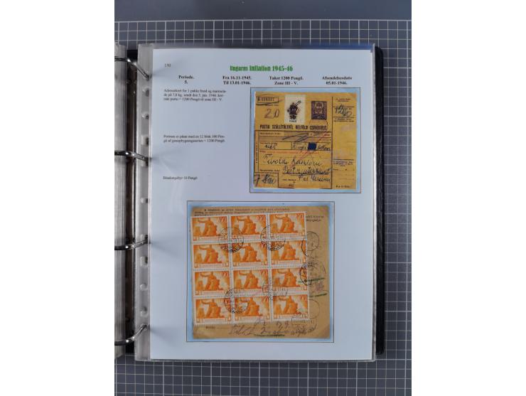 HYPERINFLATION: 1945/46, Parcel Cards exhibit collection with over 65 items, showing usages from periods 2 to 13 (including t