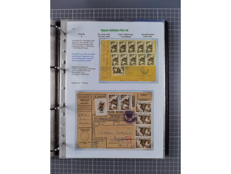 HYPERINFLATION: 1945/46, Parcel Cards exhibit collection with over 65 items, showing usages from periods 2 to 13 (including t