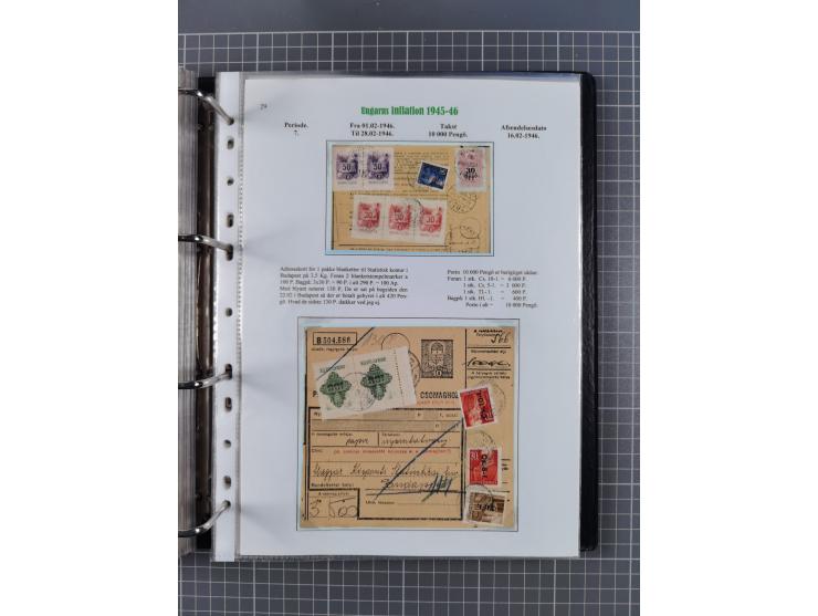 HYPERINFLATION: 1945/46, Parcel Cards exhibit collection with over 65 items, showing usages from periods 2 to 13 (including t