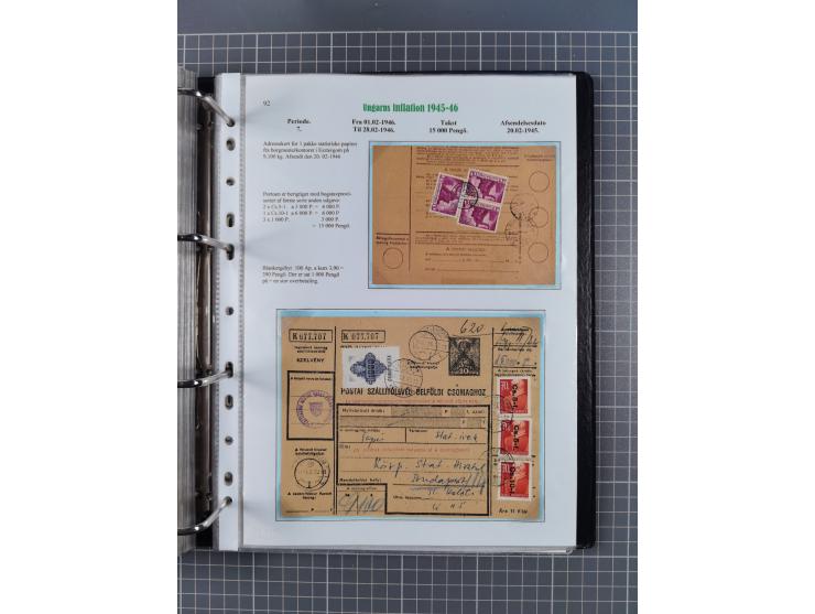 HYPERINFLATION: 1945/46, Parcel Cards exhibit collection with over 65 items, showing usages from periods 2 to 13 (including t