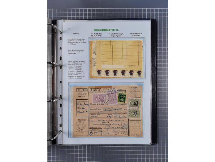 HYPERINFLATION: 1945/46, Parcel Cards exhibit collection with over 65 items, showing usages from periods 2 to 13 (including t