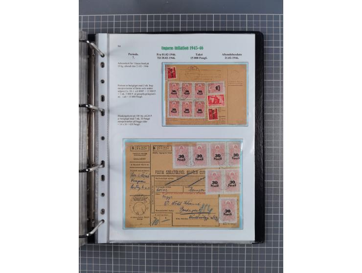 HYPERINFLATION: 1945/46, Parcel Cards exhibit collection with over 65 items, showing usages from periods 2 to 13 (including t