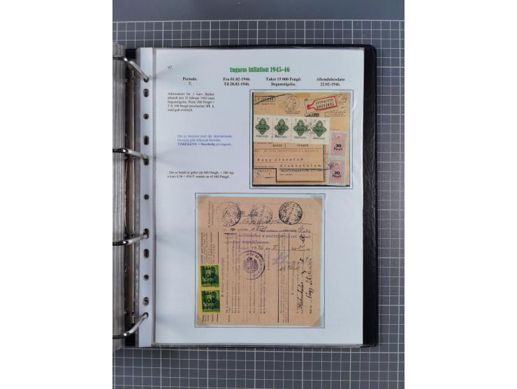 HYPERINFLATION: 1945/46, Parcel Cards exhibit collection with over 65 items, showing usages from periods 2 to 13 (including t