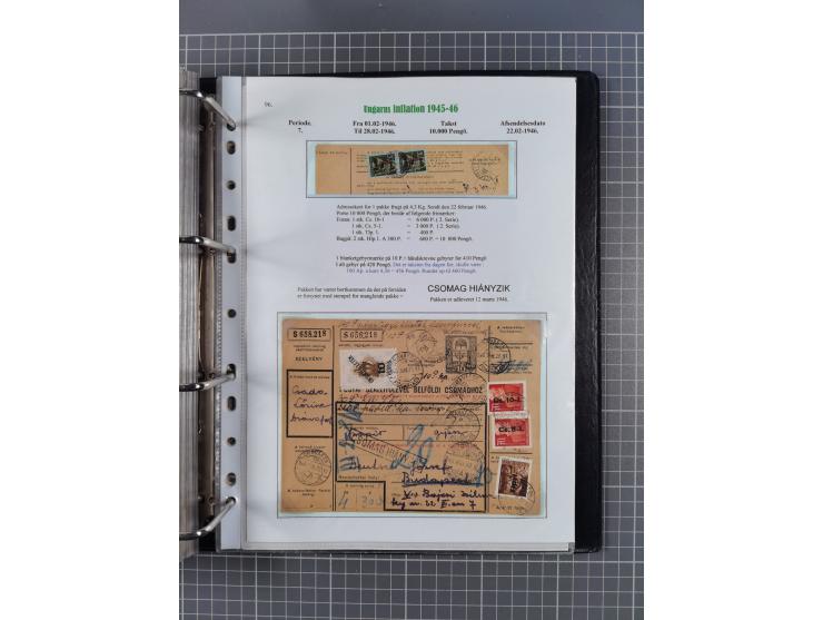 HYPERINFLATION: 1945/46, Parcel Cards exhibit collection with over 65 items, showing usages from periods 2 to 13 (including t