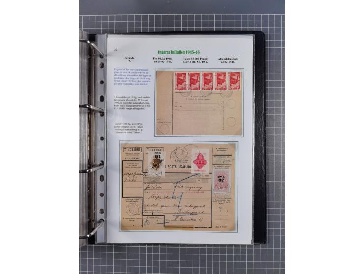 HYPERINFLATION: 1945/46, Parcel Cards exhibit collection with over 65 items, showing usages from periods 2 to 13 (including t