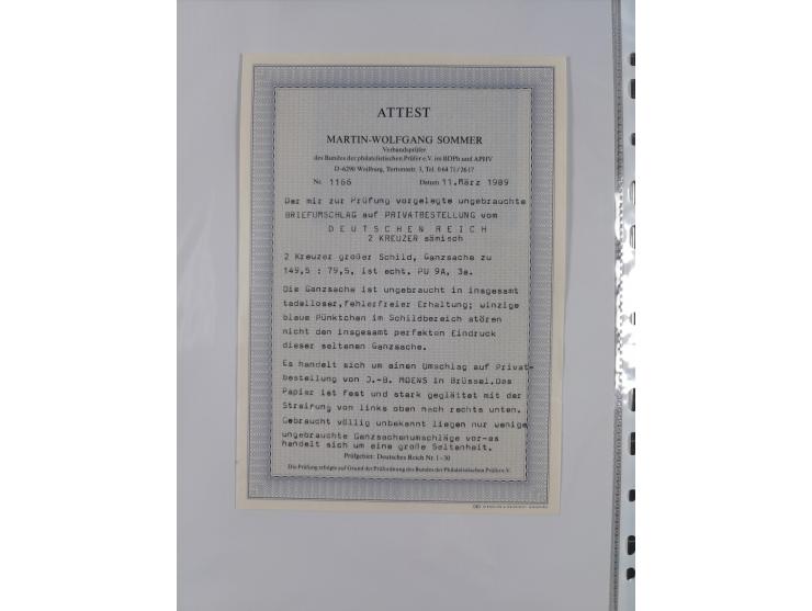 1872/75, Sammlung “Privat-Ganzsachenumschläge” mit 25 Umschlägen. Dabei u.a. jeweils 1 Umschlag mit Wertstempel 2½ und 5 Gros