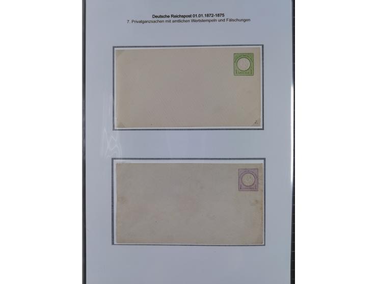 1872/75, Sammlung “Privat-Ganzsachenumschläge” mit 25 Umschlägen. Dabei u.a. jeweils 1 Umschlag mit Wertstempel 2½ und 5 Gros