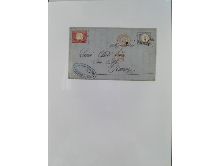 1872/74, kleine Sammlung von Bahnpost- und Bahnhofsstempel-Stempeln auf ca. 40 Briefen, Karten und Ganzsachen. Dabei interess