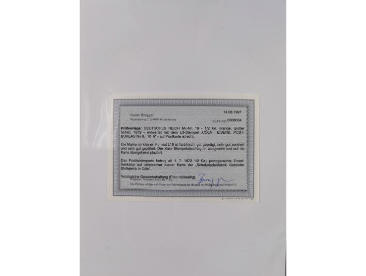 1872/74, kleine Sammlung von Bahnpost- und Bahnhofsstempel-Stempeln auf ca. 40 Briefen, Karten und Ganzsachen. Dabei interess