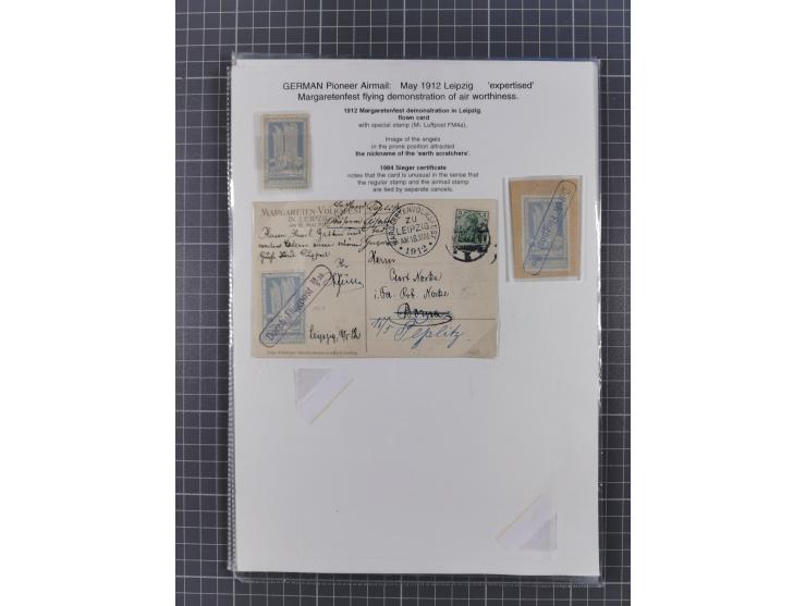 1912/14, interessante aufgezogene Sammlung mit 17 Briefen, Karten, Einheiten und besseren Stücken, dabei u.a. Gotha-Erfurt 10