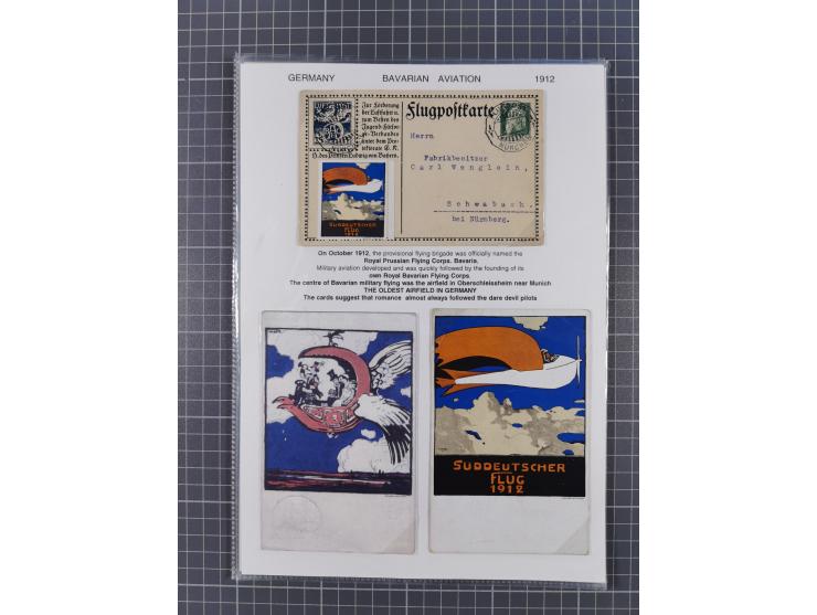 1912/14, interessante aufgezogene Sammlung mit 17 Briefen, Karten, Einheiten und besseren Stücken, dabei u.a. Gotha-Erfurt 10