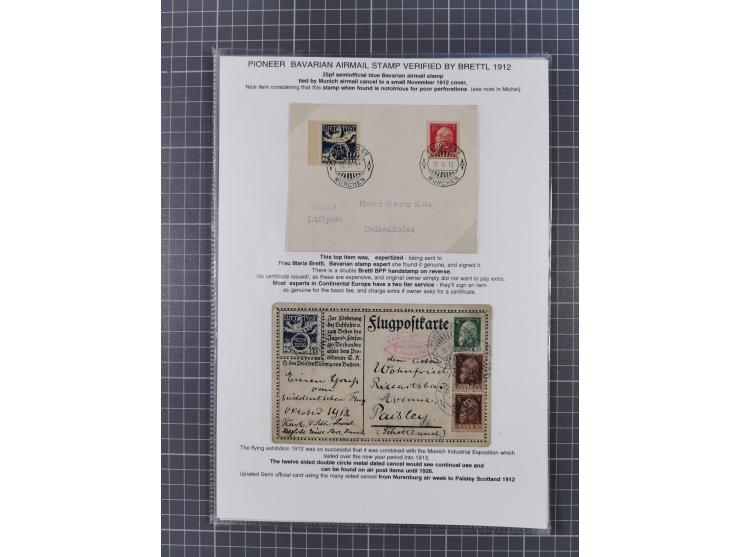 1912/14, interessante aufgezogene Sammlung mit 17 Briefen, Karten, Einheiten und besseren Stücken, dabei u.a. Gotha-Erfurt 10