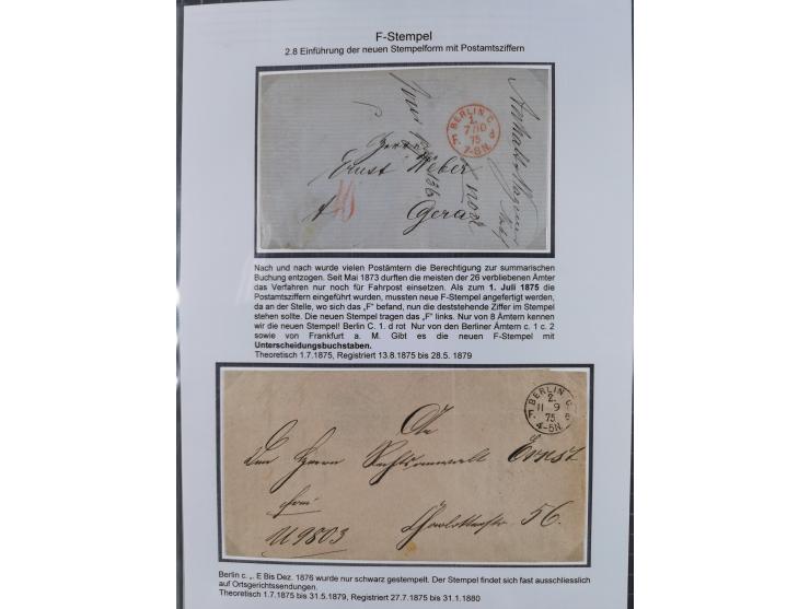 1867/77, interessante Sammlung “Franco-Stempel” mit 33 Briefen, Karten und zwei Paketkarten. Dabei u.a. Destinationen nach Fr