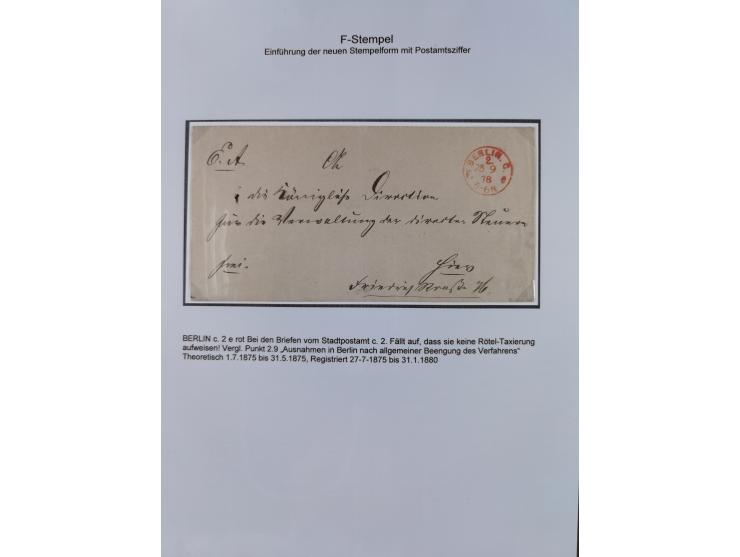 1867/77, interessante Sammlung “Franco-Stempel” mit 33 Briefen, Karten und zwei Paketkarten. Dabei u.a. Destinationen nach Fr