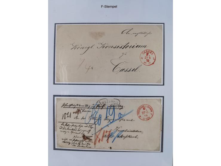 1867/77, interessante Sammlung “Franco-Stempel” mit 33 Briefen, Karten und zwei Paketkarten. Dabei u.a. Destinationen nach Fr