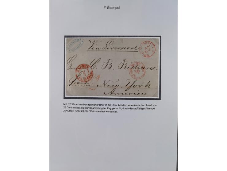 1867/77, interessante Sammlung “Franco-Stempel” mit 33 Briefen, Karten und zwei Paketkarten. Dabei u.a. Destinationen nach Fr