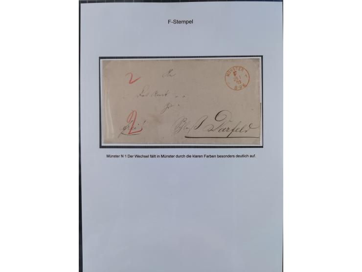 1867/77, interessante Sammlung “Franco-Stempel” mit 33 Briefen, Karten und zwei Paketkarten. Dabei u.a. Destinationen nach Fr