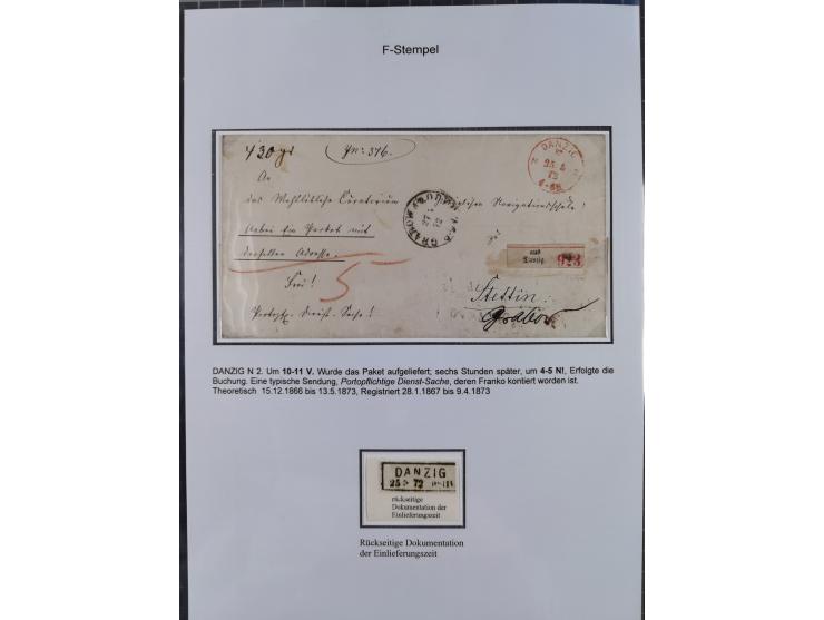 1867/77, interessante Sammlung “Franco-Stempel” mit 33 Briefen, Karten und zwei Paketkarten. Dabei u.a. Destinationen nach Fr