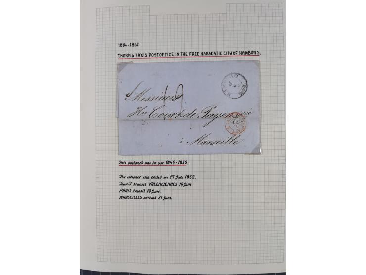 1698/1858 (ca.), über 75 Vorphila-Briefe, mit Thurn und Taxis, Hamburg. etc., dabei viele verschiedene Stempel und Verwendung