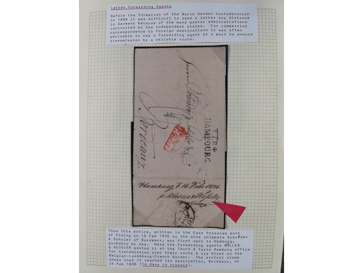 1698/1858 (ca.), über 75 Vorphila-Briefe, mit Thurn und Taxis, Hamburg. etc., dabei viele verschiedene Stempel und Verwendung