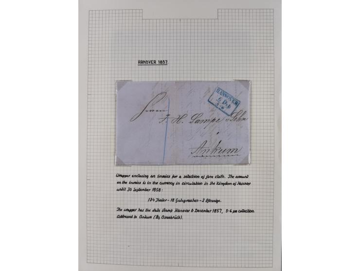 1698/1858 (ca.), über 75 Vorphila-Briefe, mit Thurn und Taxis, Hamburg. etc., dabei viele verschiedene Stempel und Verwendung