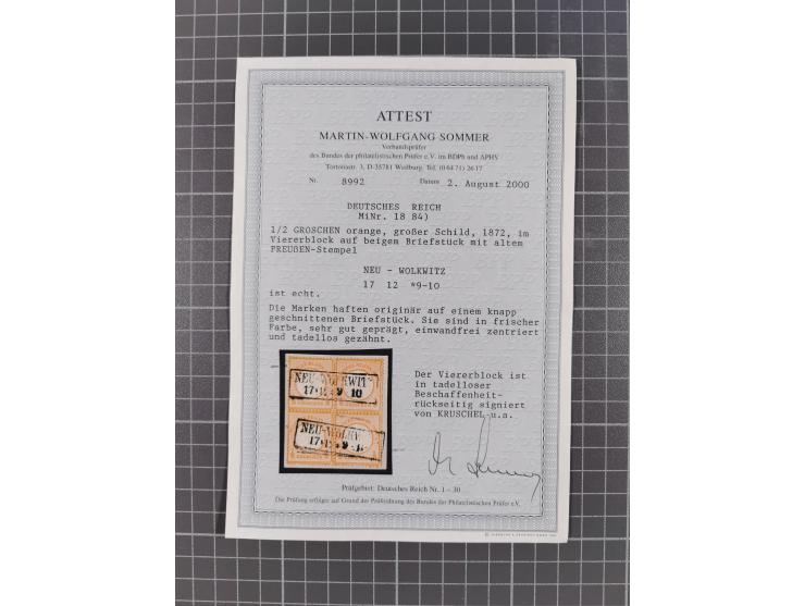 1872/74, interessante gestempelte Partie mit besseren Marken, Paaren, Einheiten und weiteren Besonderheiten. Dabei u.a. je zw