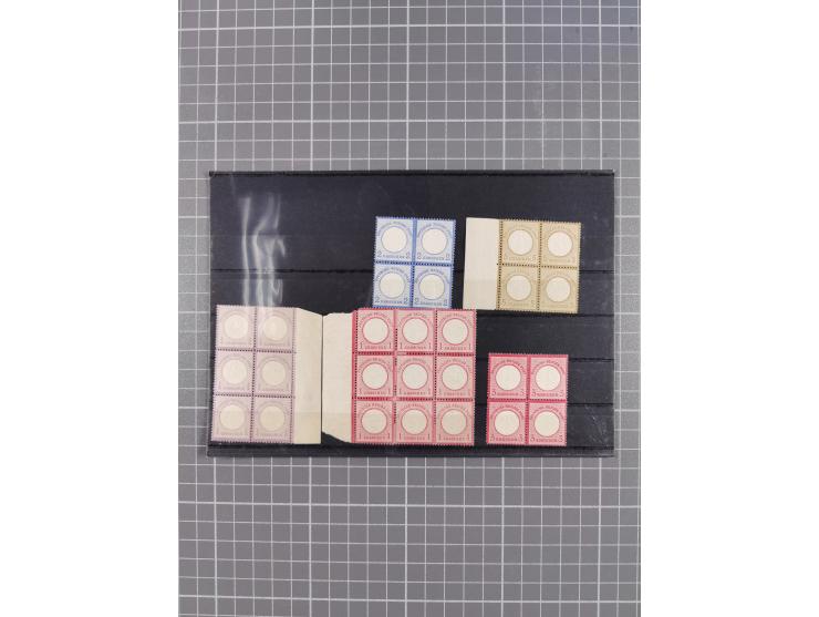 1872/74, ungebrauchte und postfrische Partie mit besseren Marken kleiner Schild, Farben und Viererblocks. Dabei u.a. 2x Mi.-N