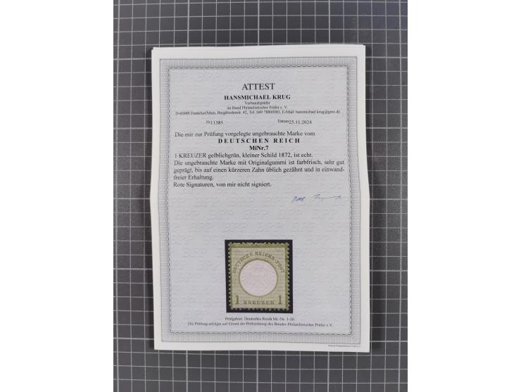 1872/74, ungebrauchte und postfrische Partie mit besseren Marken kleiner Schild, Farben und Viererblocks. Dabei u.a. 2x Mi.-N