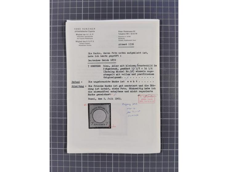 1872/74, ungebrauchte und postfrische Partie mit besseren Marken kleiner Schild, Farben und Viererblocks. Dabei u.a. 2x Mi.-N