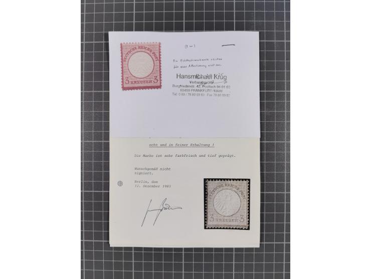 1872/74, ungebrauchte und postfrische Partie mit besseren Marken kleiner Schild, Farben und Viererblocks. Dabei u.a. 2x Mi.-N