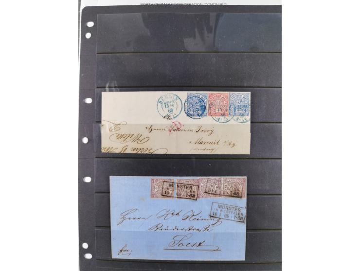 1868/70, Partie mit 27 Briefen und Karten mit verschiedenen Stempeln und Verwendungen, dabei ausländische Destinationen, daru