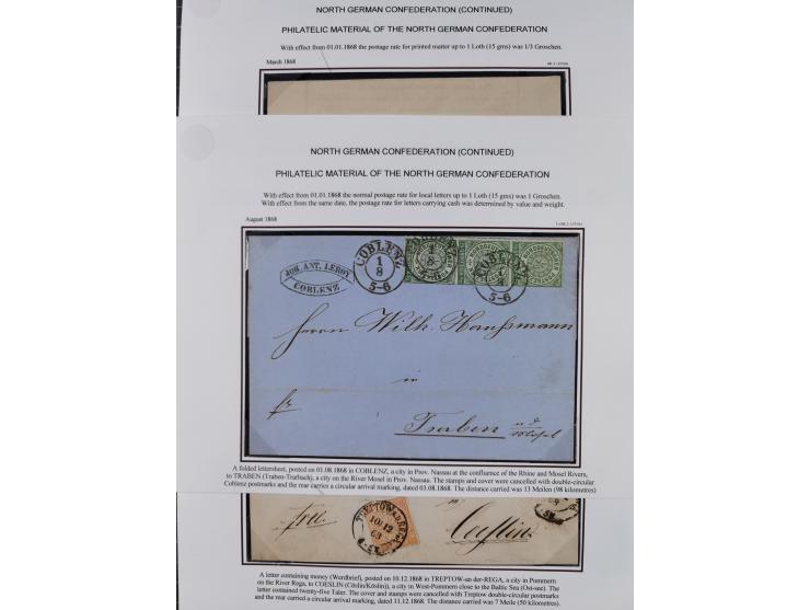 1868/70, Partie mit 27 Briefen und Karten mit verschiedenen Stempeln und Verwendungen, dabei ausländische Destinationen, daru