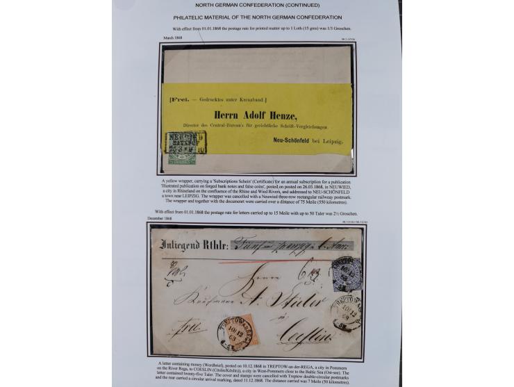 1868/70, Partie mit 27 Briefen und Karten mit verschiedenen Stempeln und Verwendungen, dabei ausländische Destinationen, daru