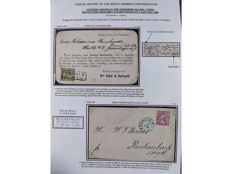 1868/70, Partie mit 27 Briefen und Karten mit verschiedenen Stempeln und Verwendungen, dabei ausländische Destinationen, daru