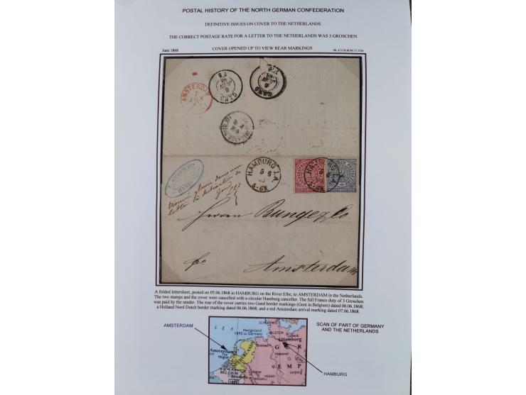 1868/70, Partie mit 27 Briefen und Karten mit verschiedenen Stempeln und Verwendungen, dabei ausländische Destinationen, daru