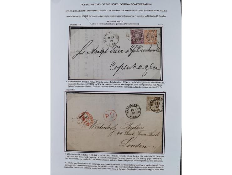 1868/70, Partie mit 27 Briefen und Karten mit verschiedenen Stempeln und Verwendungen, dabei ausländische Destinationen, daru