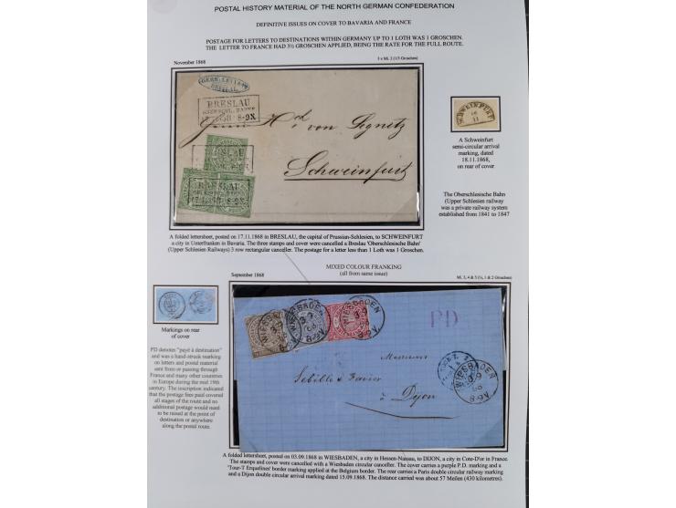 1868/70, Partie mit 27 Briefen und Karten mit verschiedenen Stempeln und Verwendungen, dabei ausländische Destinationen, daru