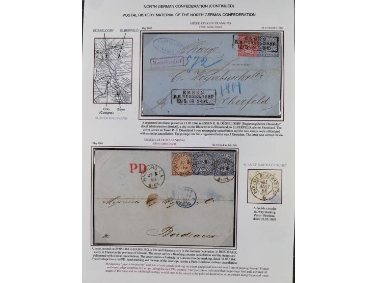 1868/70, Partie mit 27 Briefen und Karten mit verschiedenen Stempeln und Verwendungen, dabei ausländische Destinationen, daru