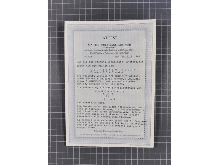 1872/74, Sammlung mit 30 Paketbegleitbriefen/Karten und drei Paketkarten sowie einer Vorderseite mit Mi.-Nr. 21a und L1 “HOLZ